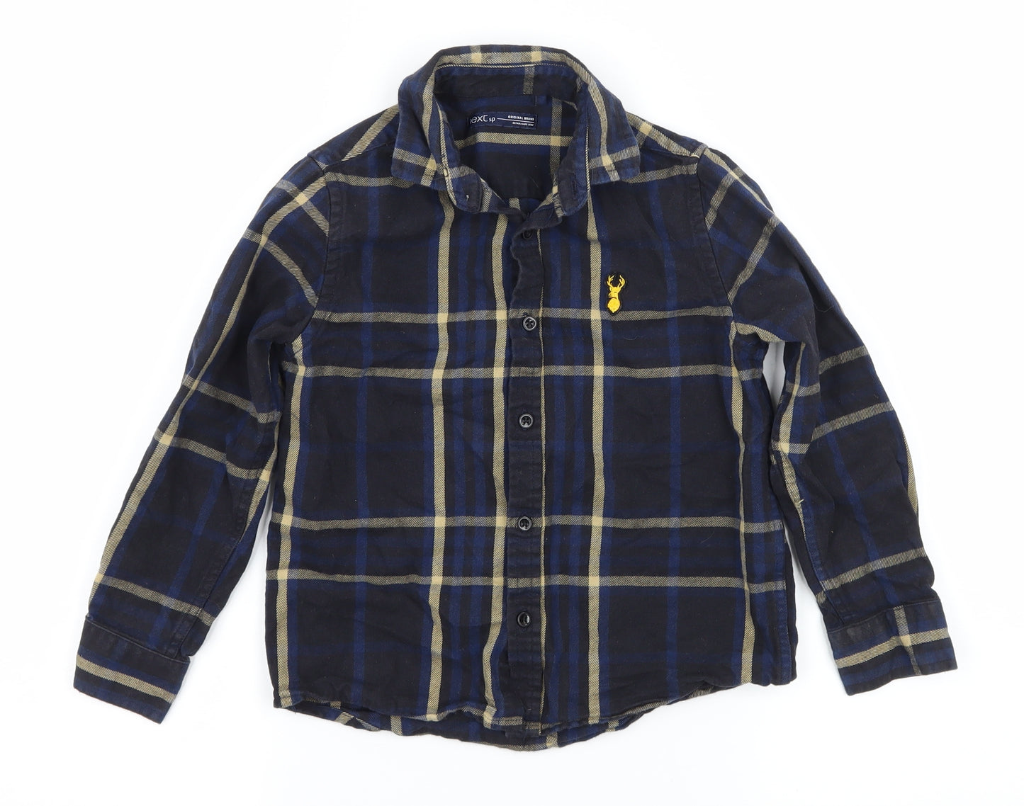 NEXT Boys Blue Plaid  Basic Button-Up Size 6 Years