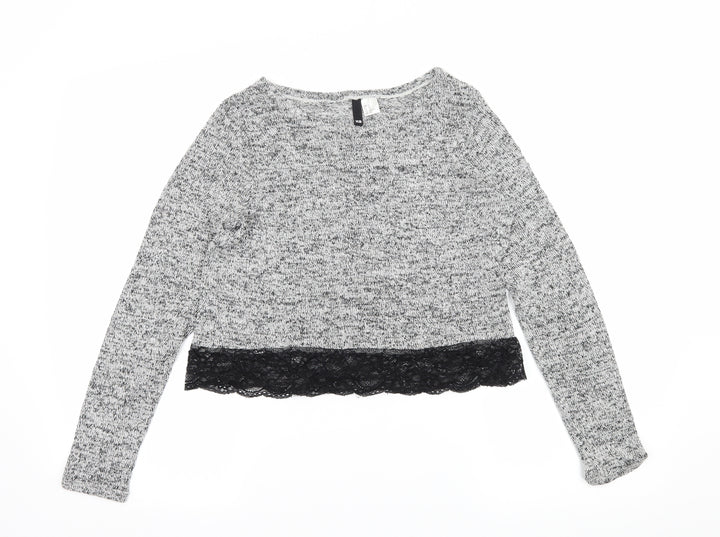 H&M Womens Grey Knit Pullover Jumper Size XS