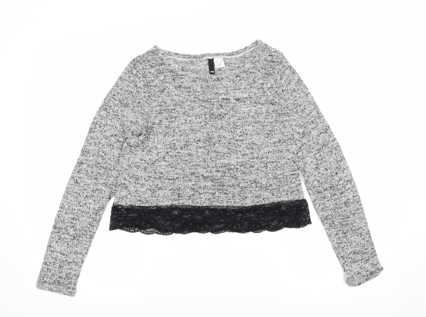 H&M Womens Grey  Knit Pullover Jumper Size XS