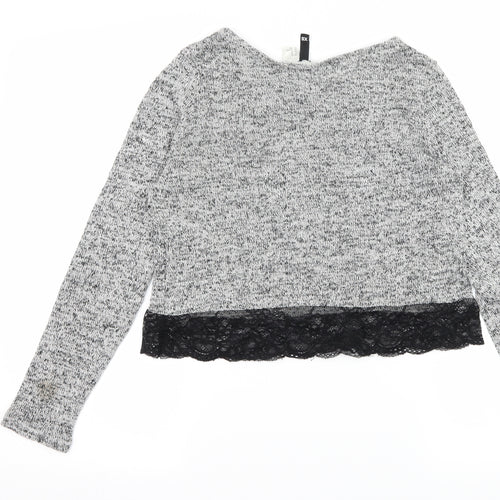 H&M Womens Grey  Knit Pullover Jumper Size XS