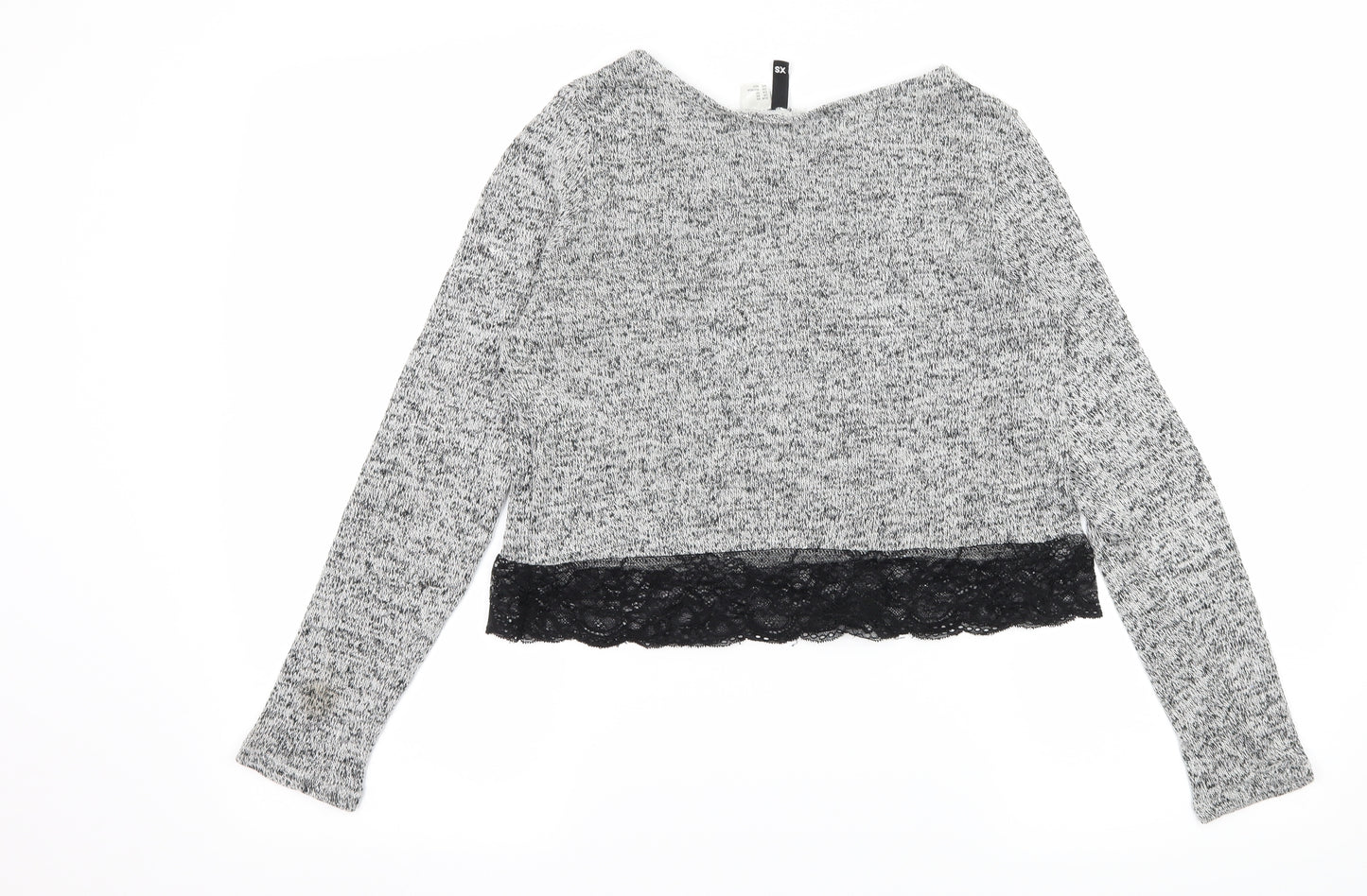 H&M Womens Grey  Knit Pullover Jumper Size XS