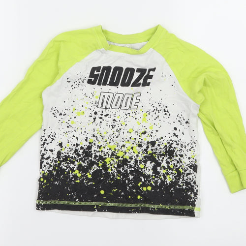 Matalan Boys Multicoloured Geometric Jersey  Pyjama Top Size 5 Years  - Snooze mode