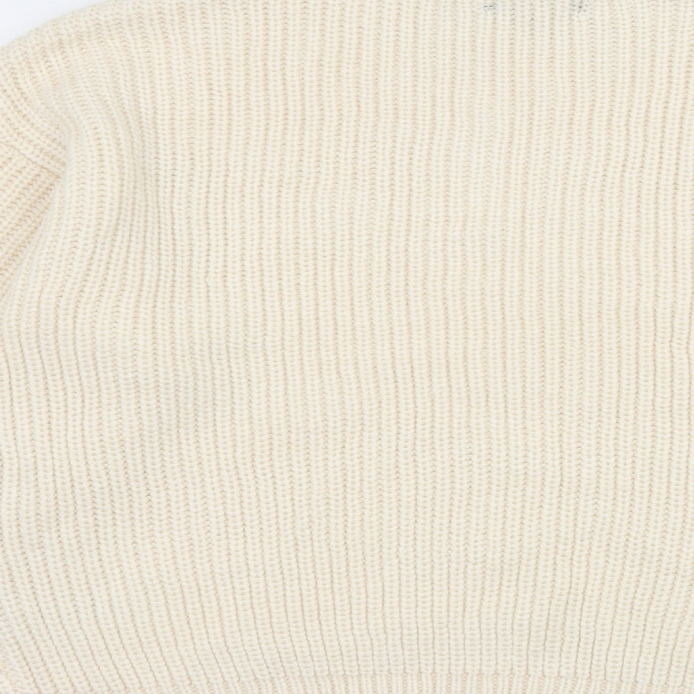 New Look Womens Ivory  Knit Pullover Jumper Size M