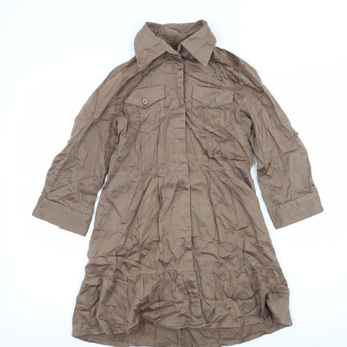 k.a.t Womens Brown   Basic Button-Up Size S