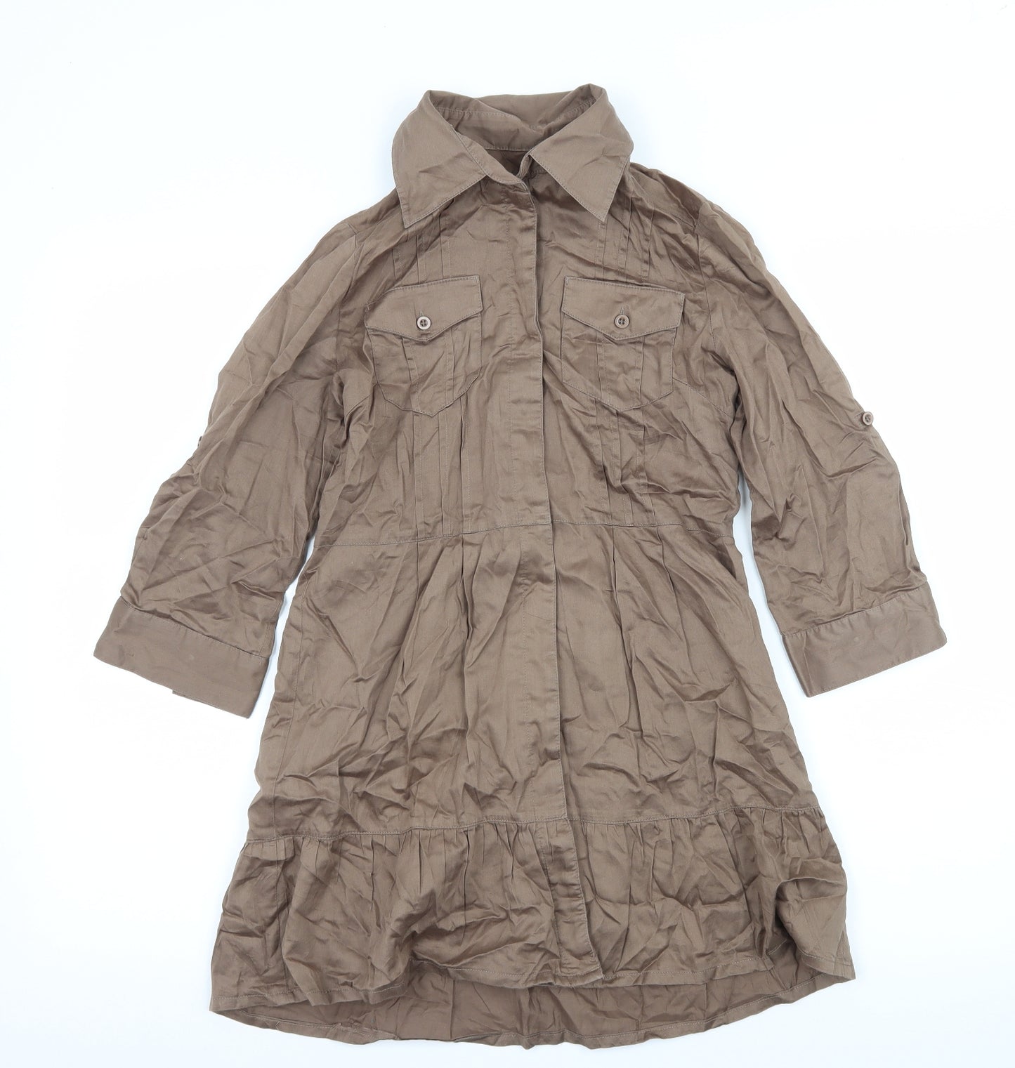 k.a.t Womens Brown   Basic Button-Up Size S