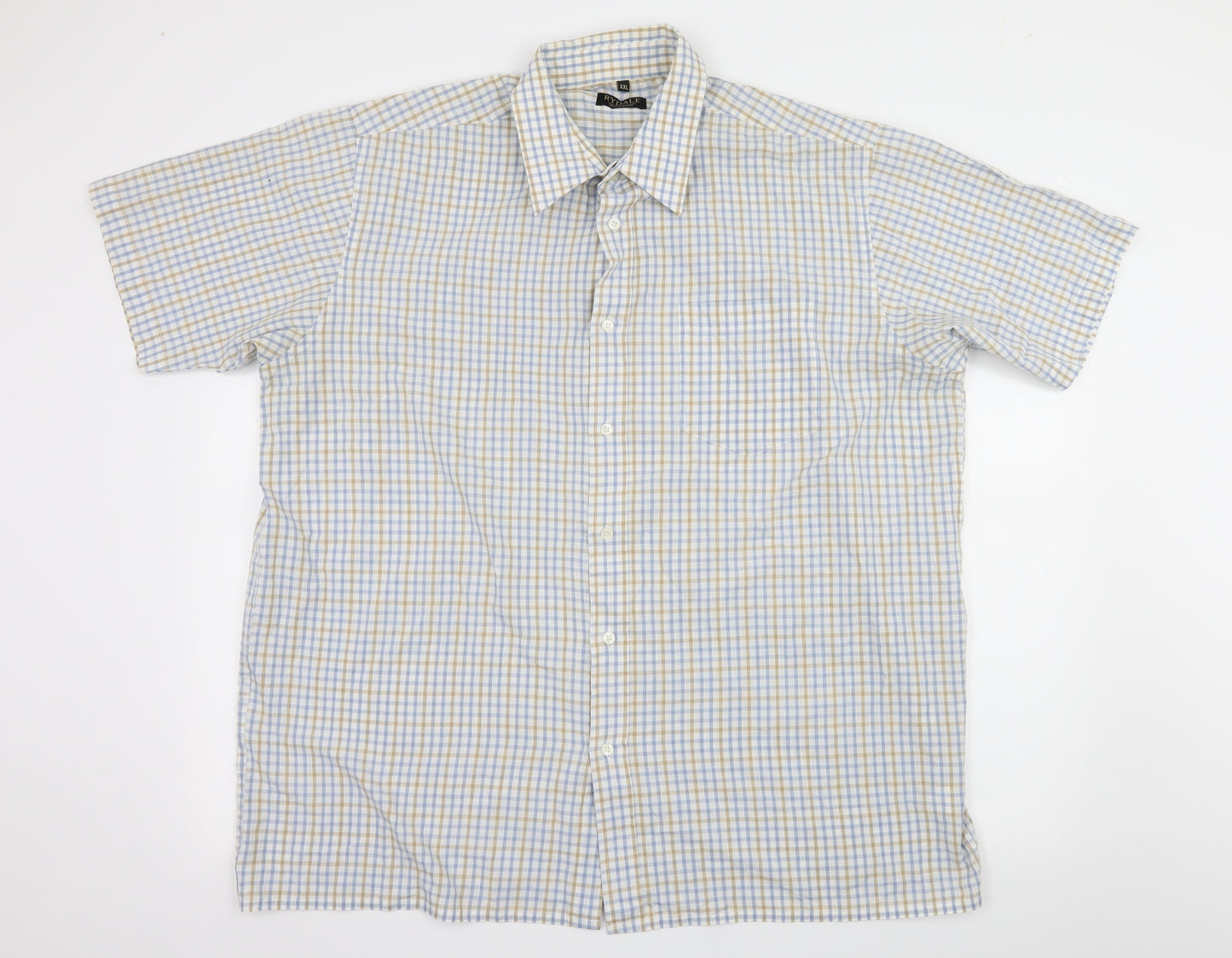 Rydale Mens Blue Check   Button-Up Size 2XL