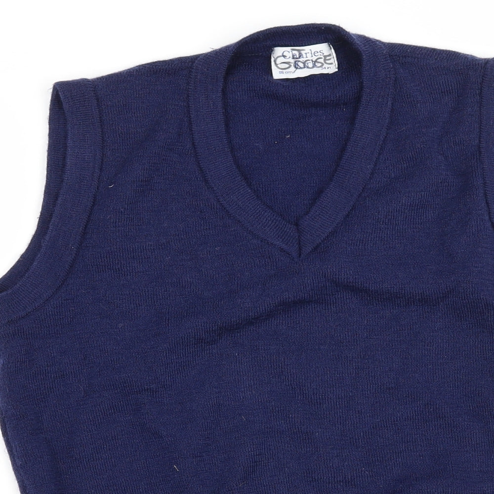 Charles Kirk Mens Blue  Knit Pullover Jumper Size S