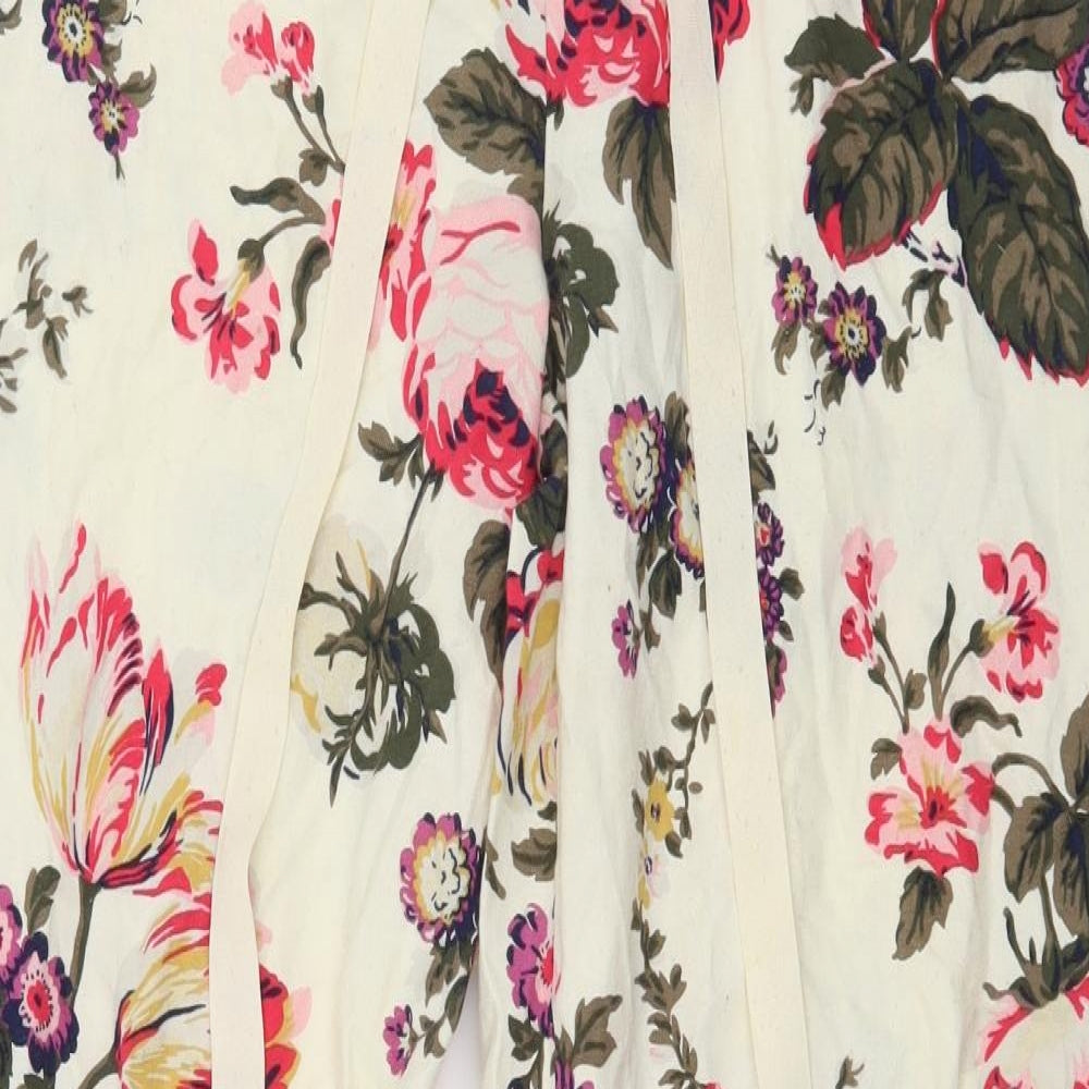 Joules Womens Ivory Floral  Trousers  Size S L28 in
