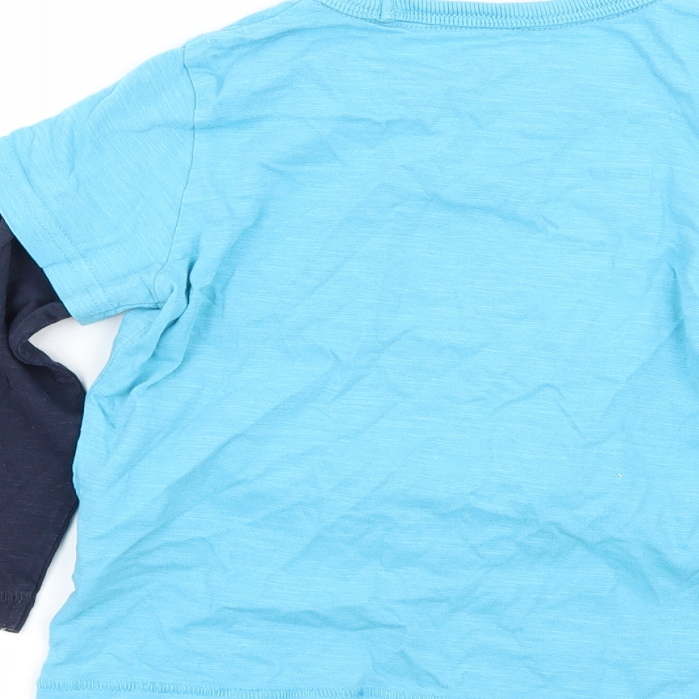Blue Zoo Boys Blue  Jersey Basic T-Shirt Size 2-3 Years  - Lion