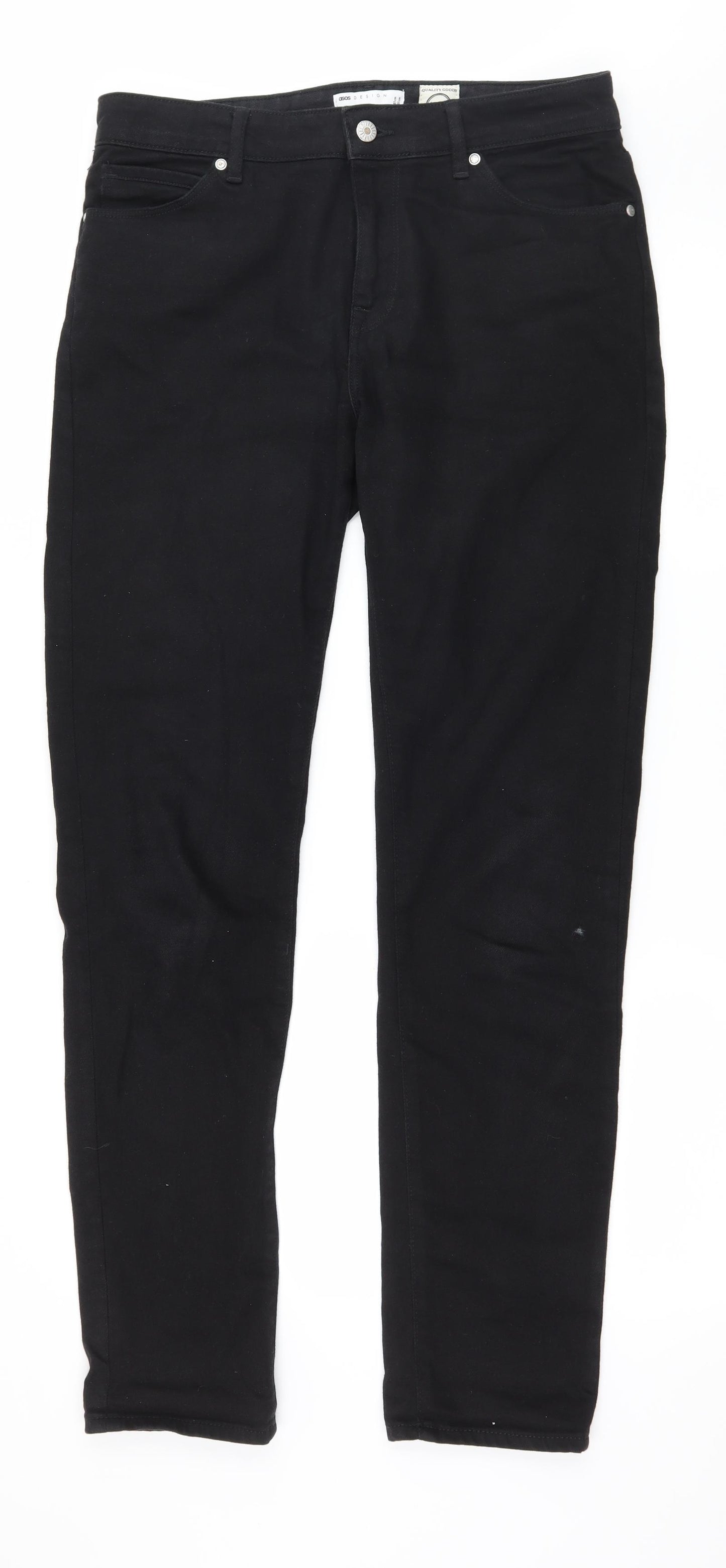 ASOS Mens Black  Denim Straight Jeans Size 32 in L32 in