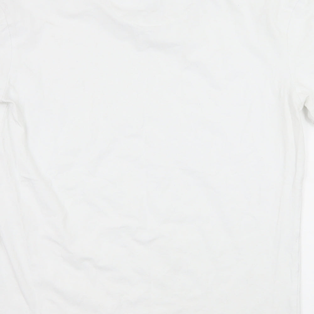 Zara Mens White  Jersey  T-Shirt Size M