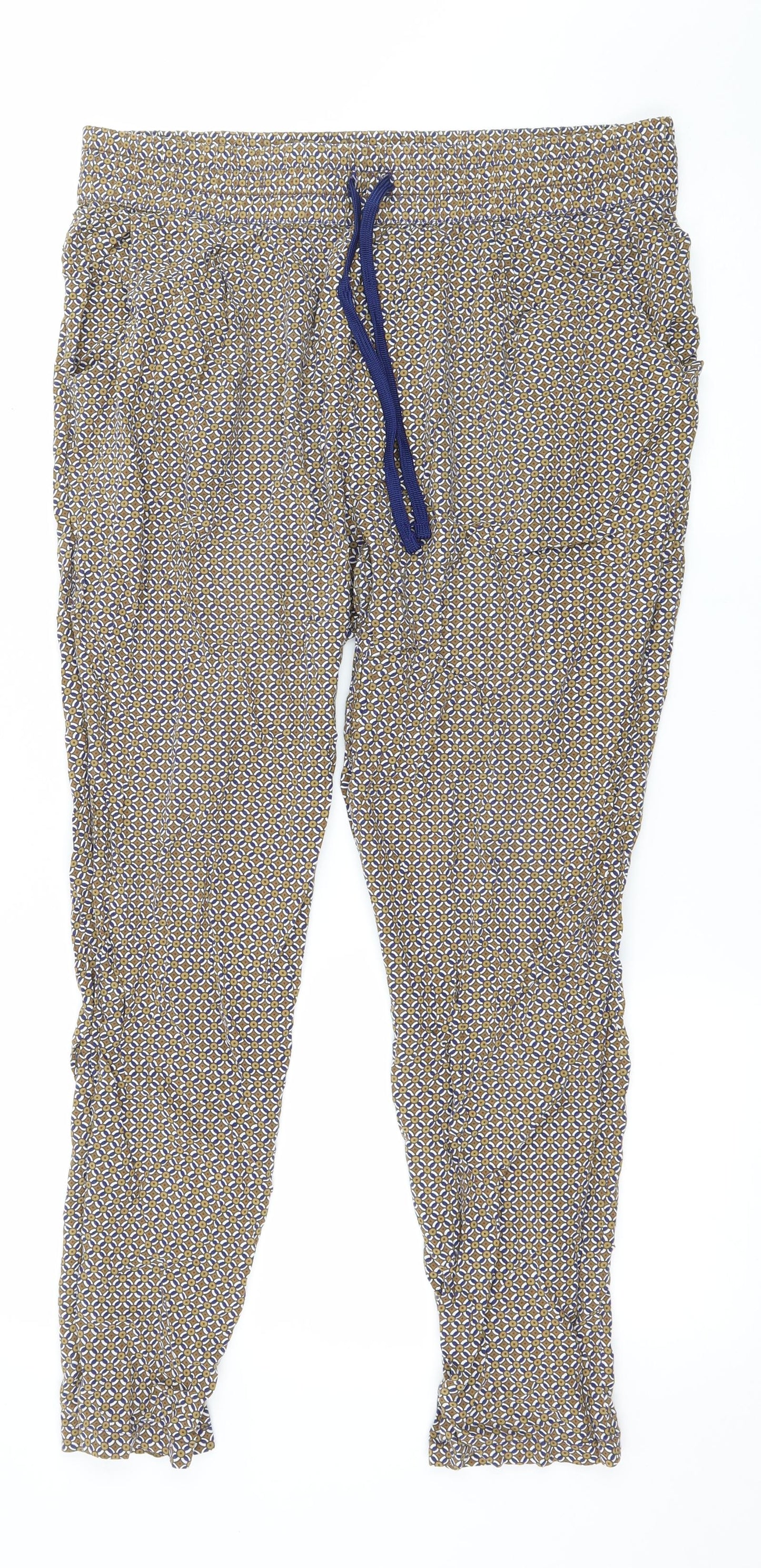 Papaya Womens Blue Geometric  Trousers  Size XL L27 in