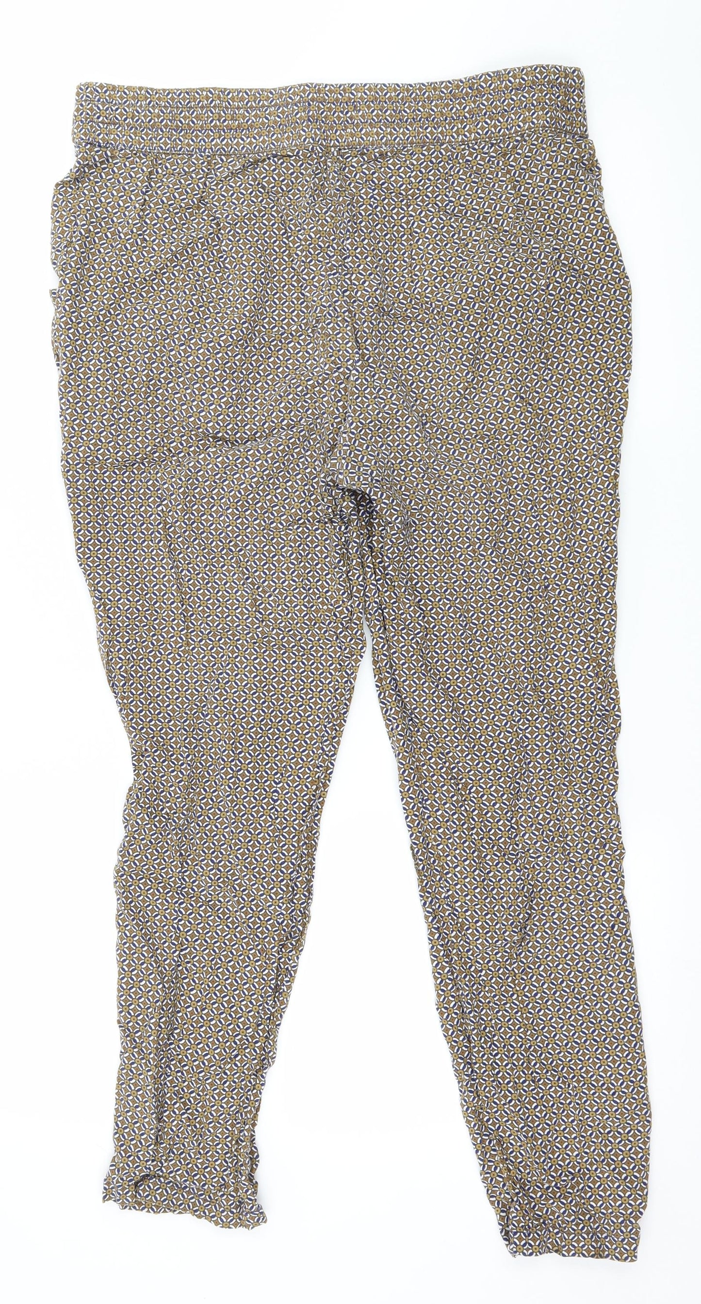 Papaya Womens Blue Geometric  Trousers  Size XL L27 in