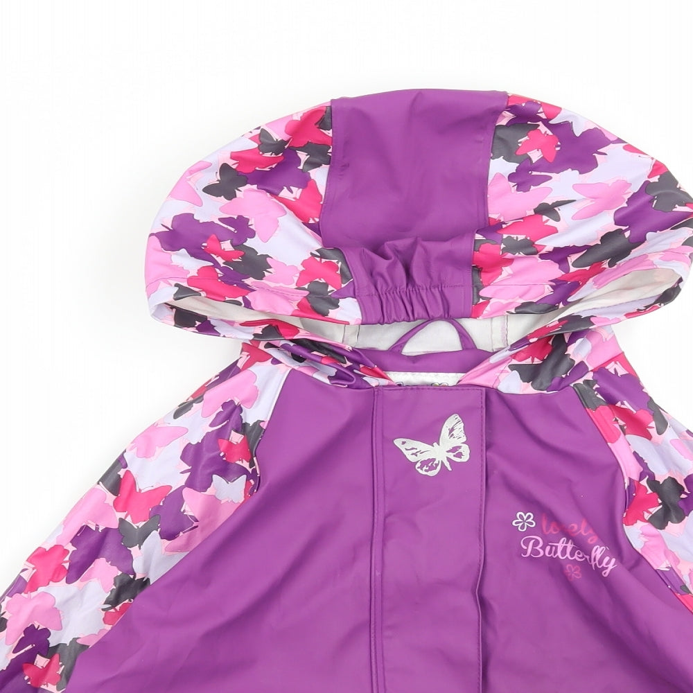 Lupilu Girls Purple Geometric  Jacket  Size 4-5 Years  - Butterfly