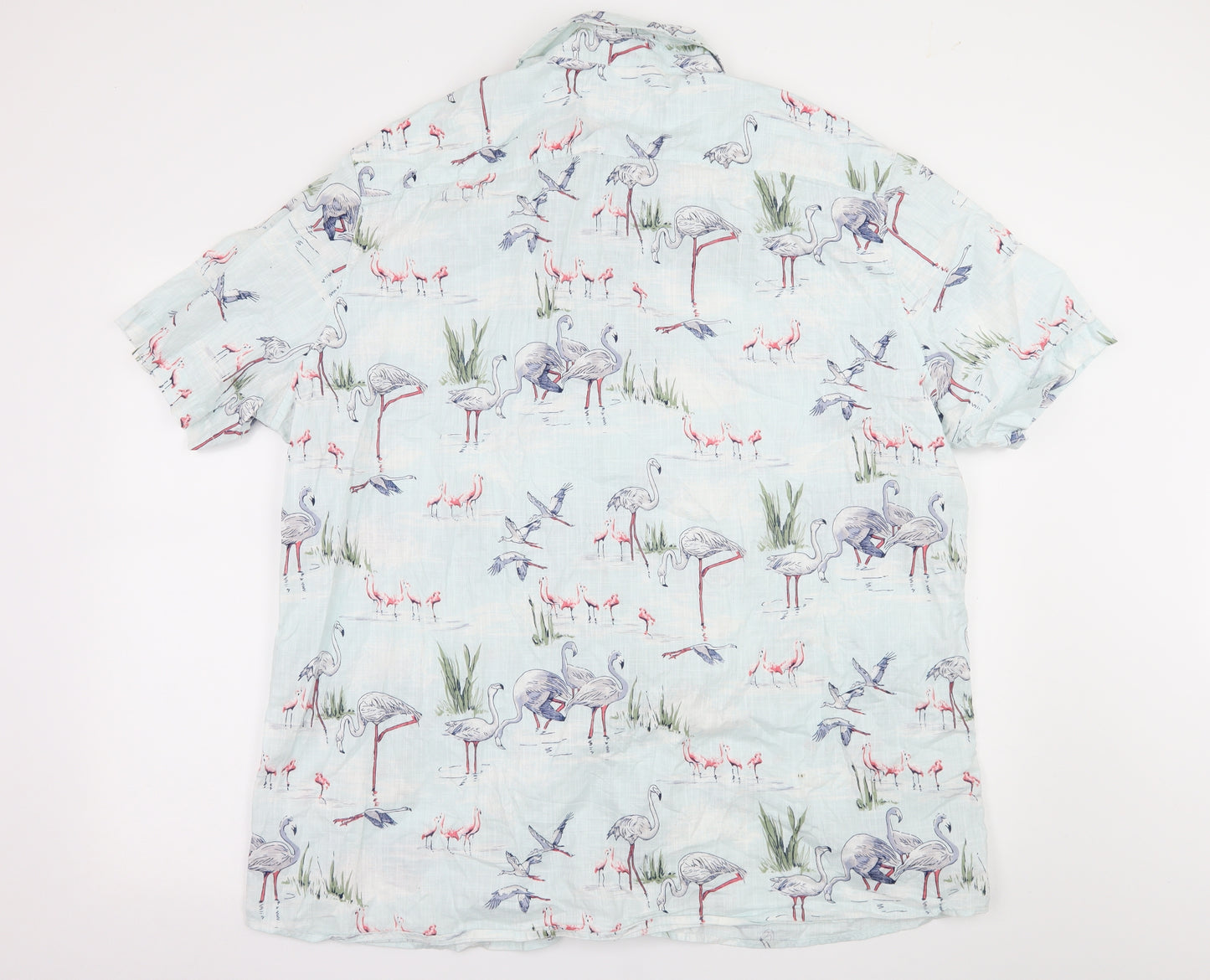 NEXT Mens Blue    Button-Up Size L  - Flamingo
