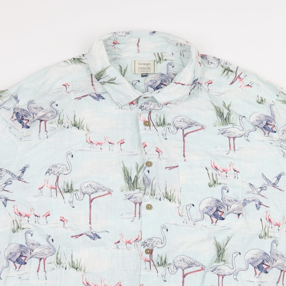 NEXT Mens Blue    Button-Up Size L  - Flamingo