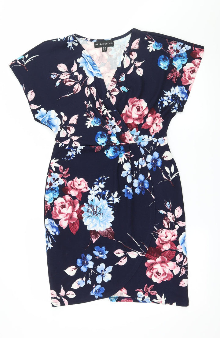Mela London Womens Blue Jersey A-Line Size 10