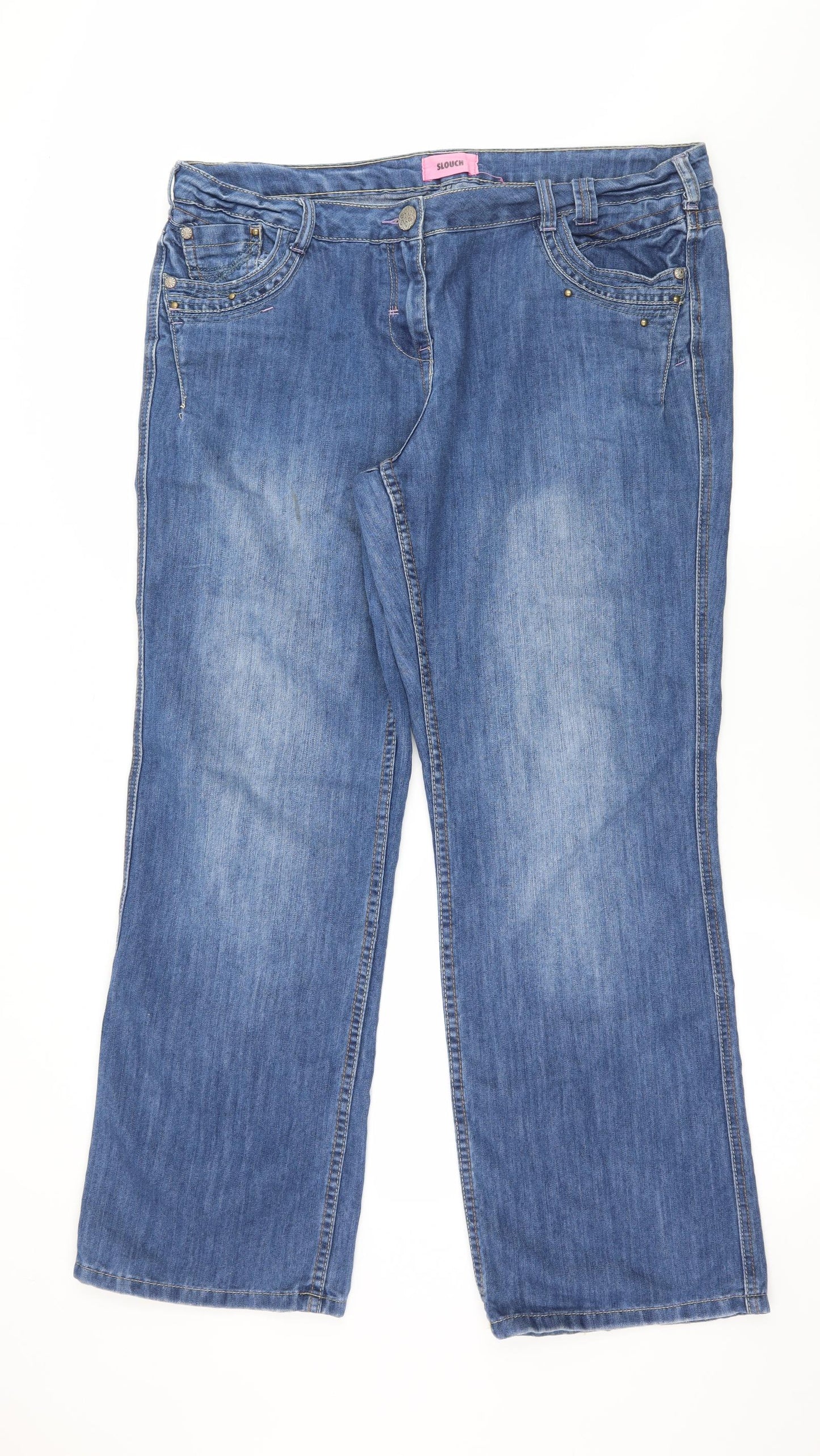 George Womens Blue  Denim Straight Jeans Size 16 L29 in