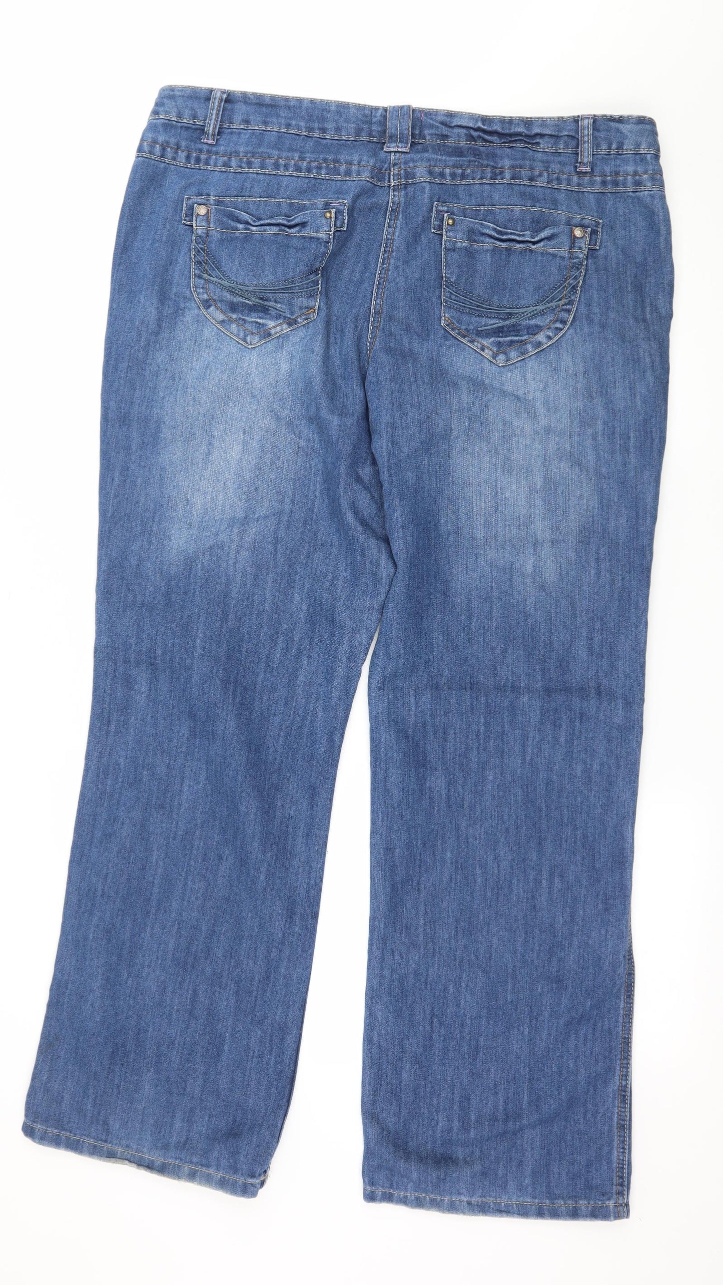 George Womens Blue  Denim Straight Jeans Size 16 L29 in
