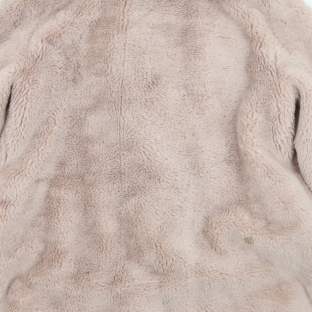 New Look Womens Pink   Overcoat Coat Size 12  - Faux Fur