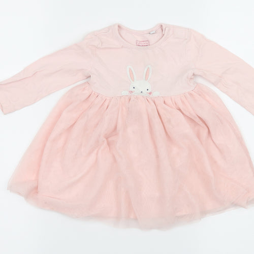 Blue Zoo Girls Pink Geometric Jersey T-Shirt Dress  Size 6-9 Months  - Rabbit
