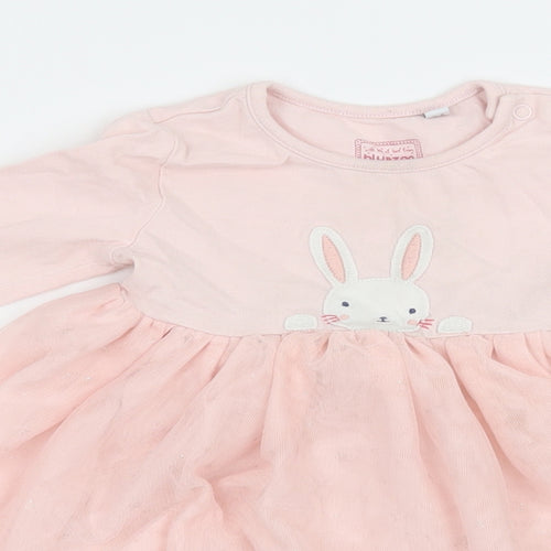 Blue Zoo Girls Pink Geometric Jersey T-Shirt Dress  Size 6-9 Months  - Rabbit