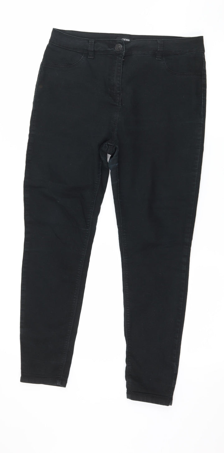 Matalan Womens Black Denim Skinny Jeans Size 12 L26 in