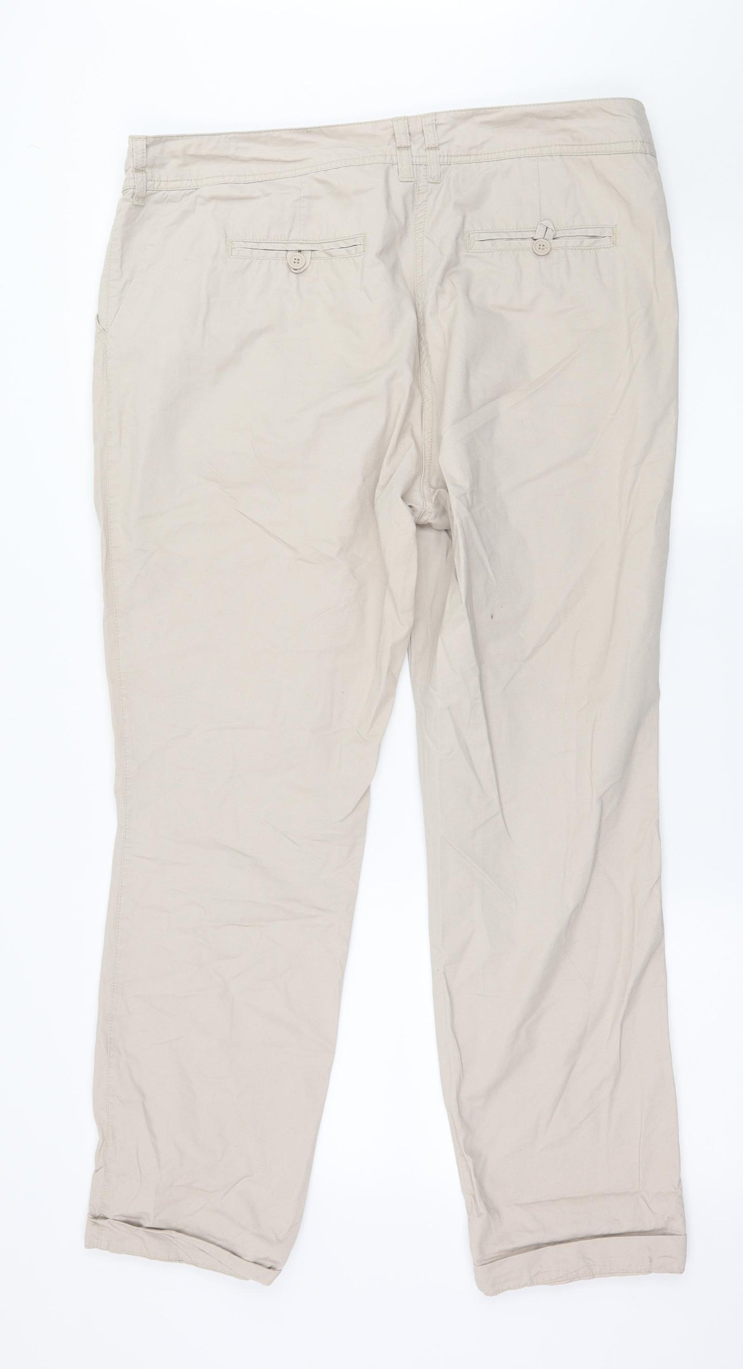 Dorothy Perkins Womens Ivory   Chino Trousers Size 16 L29 in