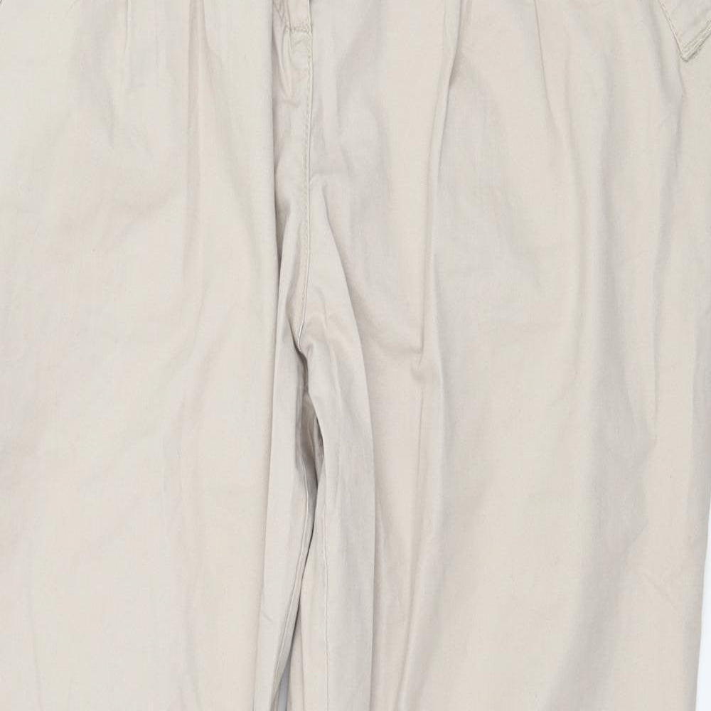 Dorothy Perkins Womens Ivory   Chino Trousers Size 16 L29 in