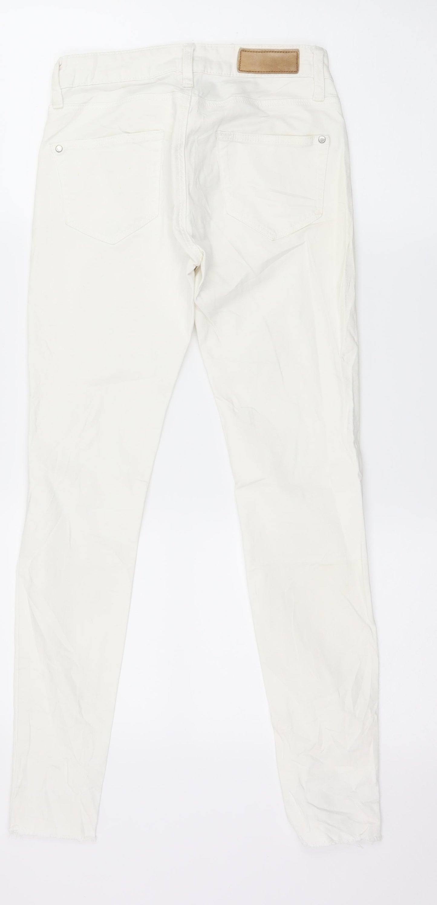 Mango Womens White  Denim Skinny Jeans Size 4 L27 in