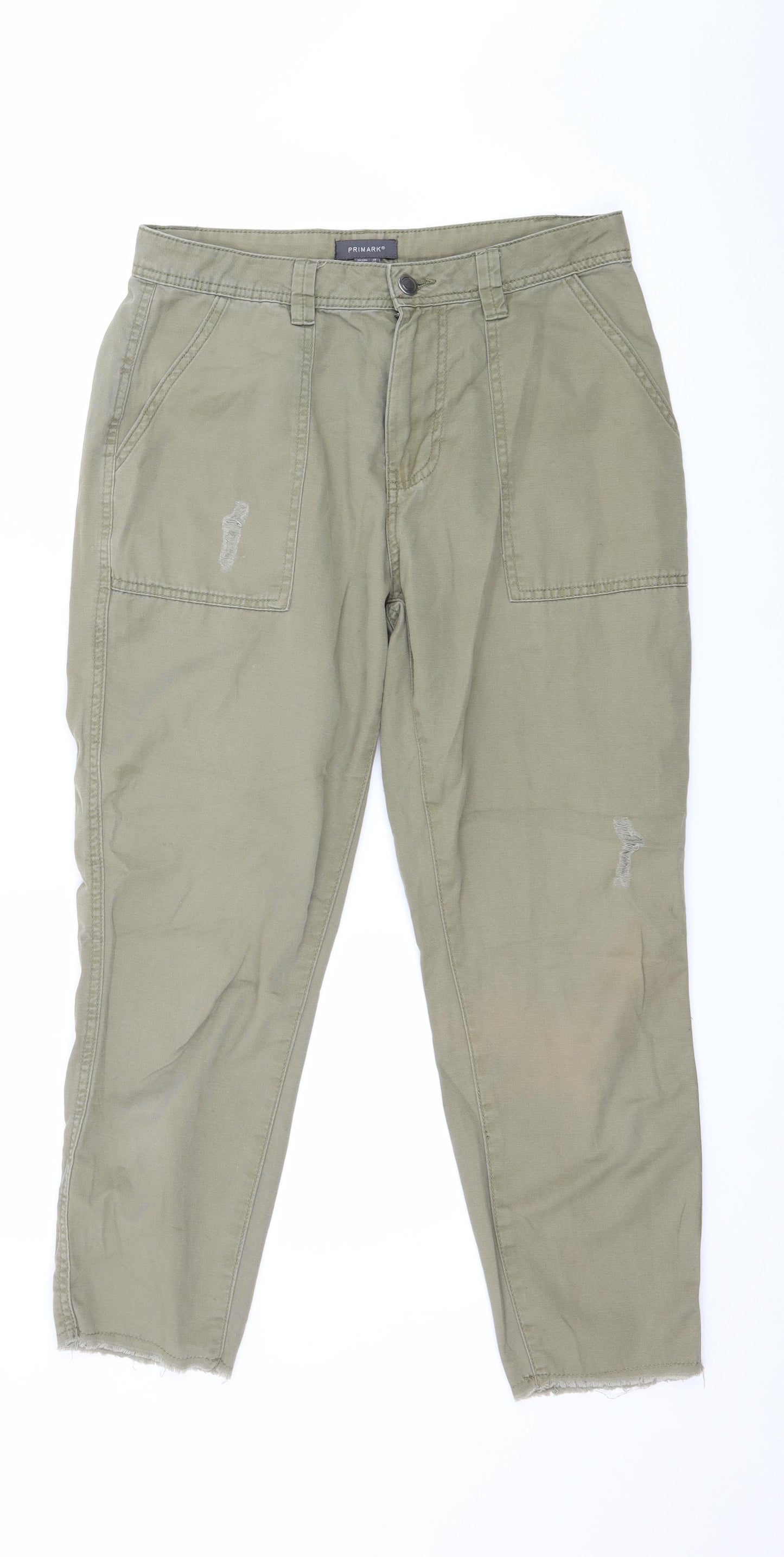 Primark Womens Green   Trousers  Size 10 L24 in - Distressed