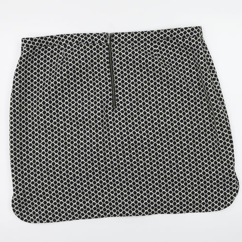 Papaya Womens Black Herringbone  A-Line Skirt Size 20
