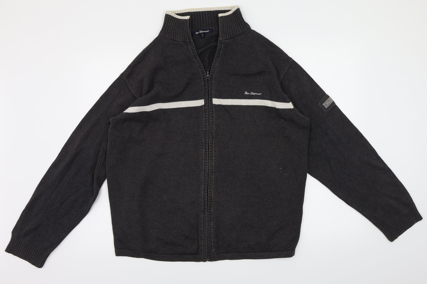 Ben Sherman  Mens Brown   Full Zip Jumper Size L