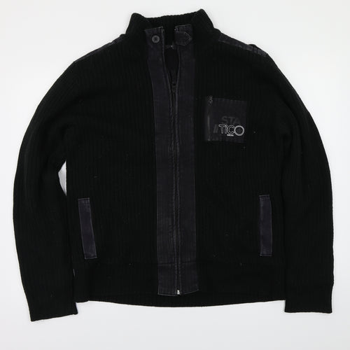 George  Mens Black   Full Zip Jumper Size L