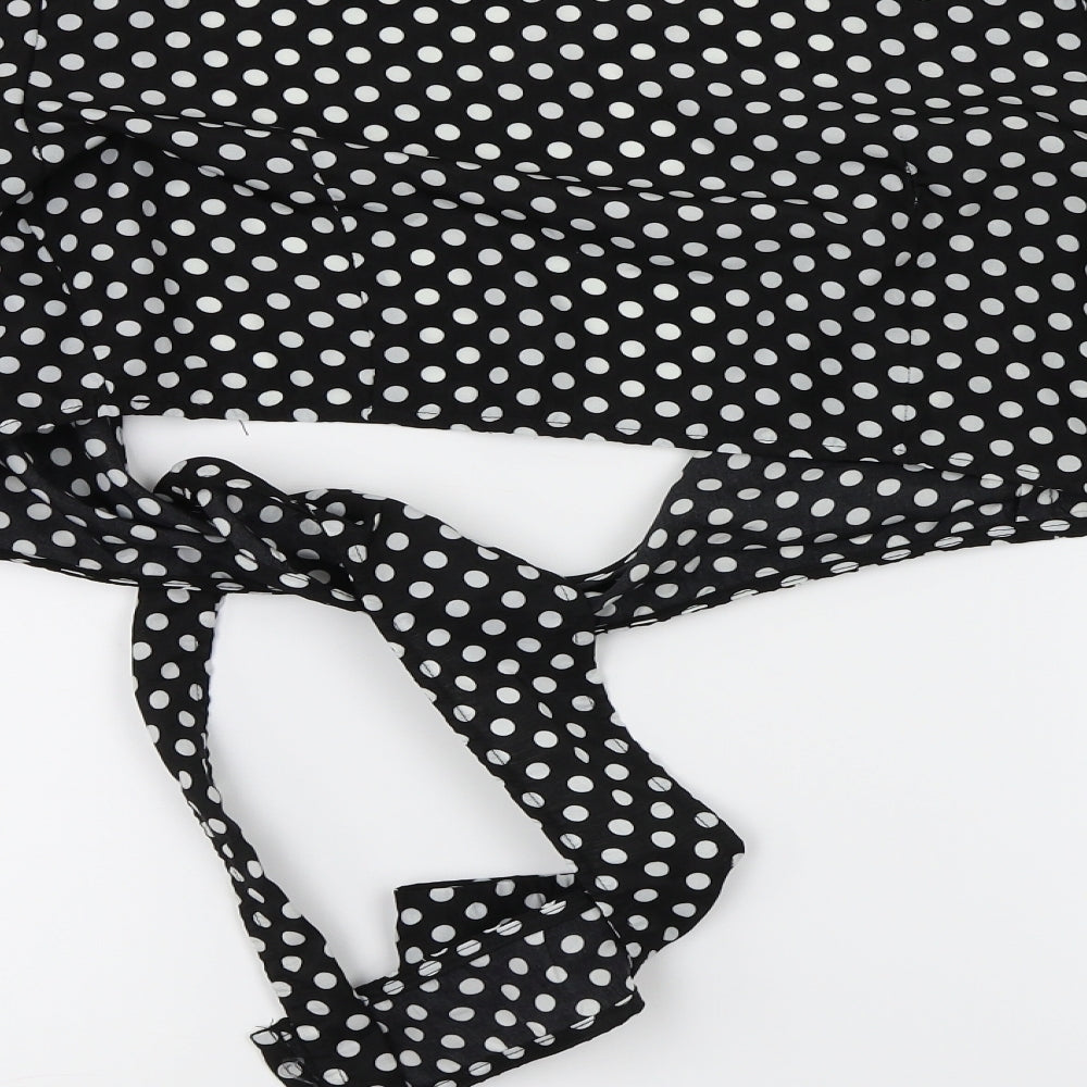 In the Style  Womens Black Polka Dot  Basic Blouse Size 8