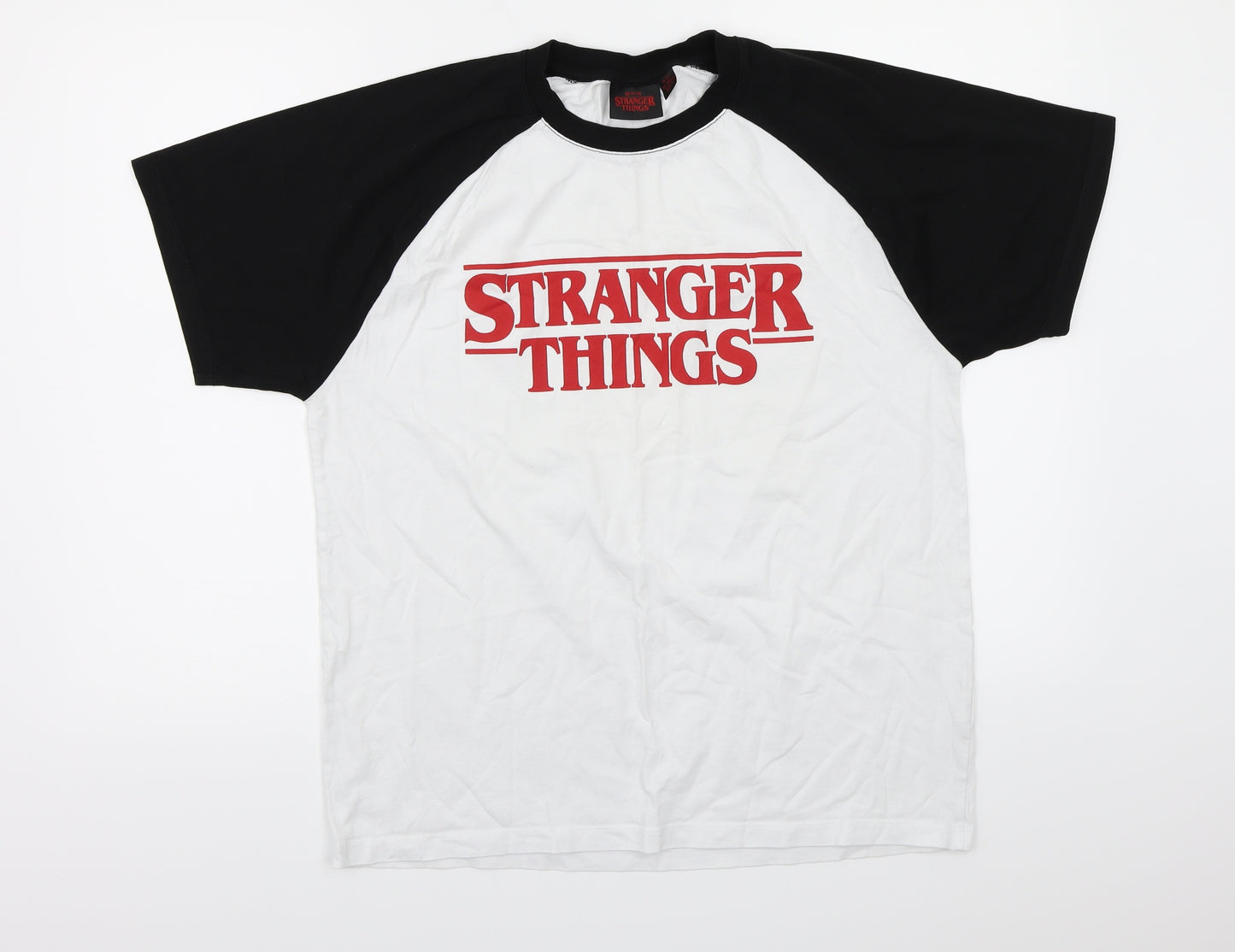 Netflix  Mens White    T-Shirt Size L  - stranger things