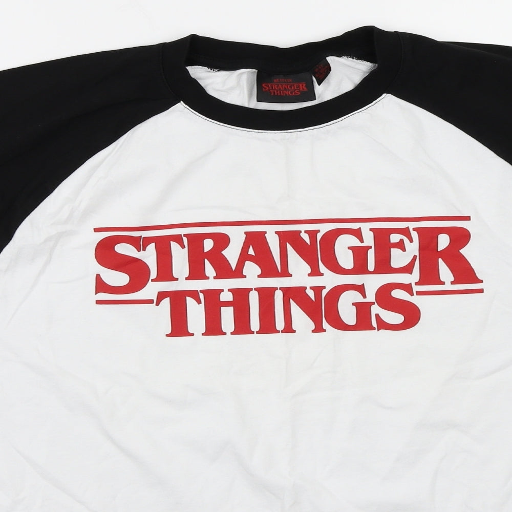 Netflix  Mens White    T-Shirt Size L  - stranger things