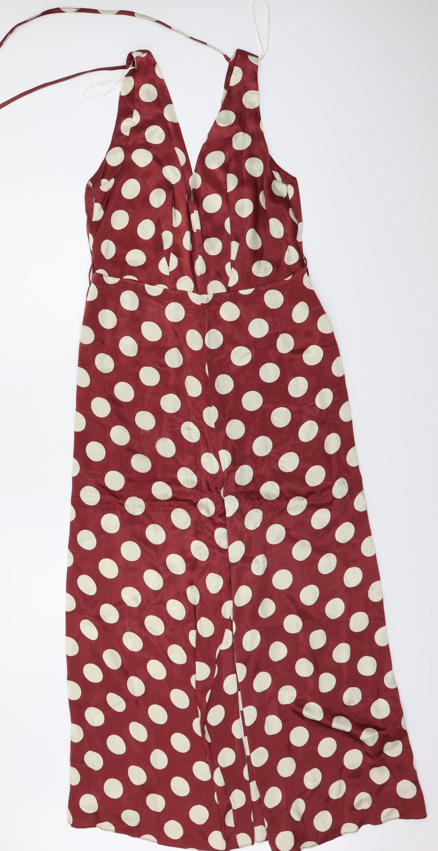 Miss Selfridge  Womens Red Polka Dot  Jumpsuit One-Piece Size 12