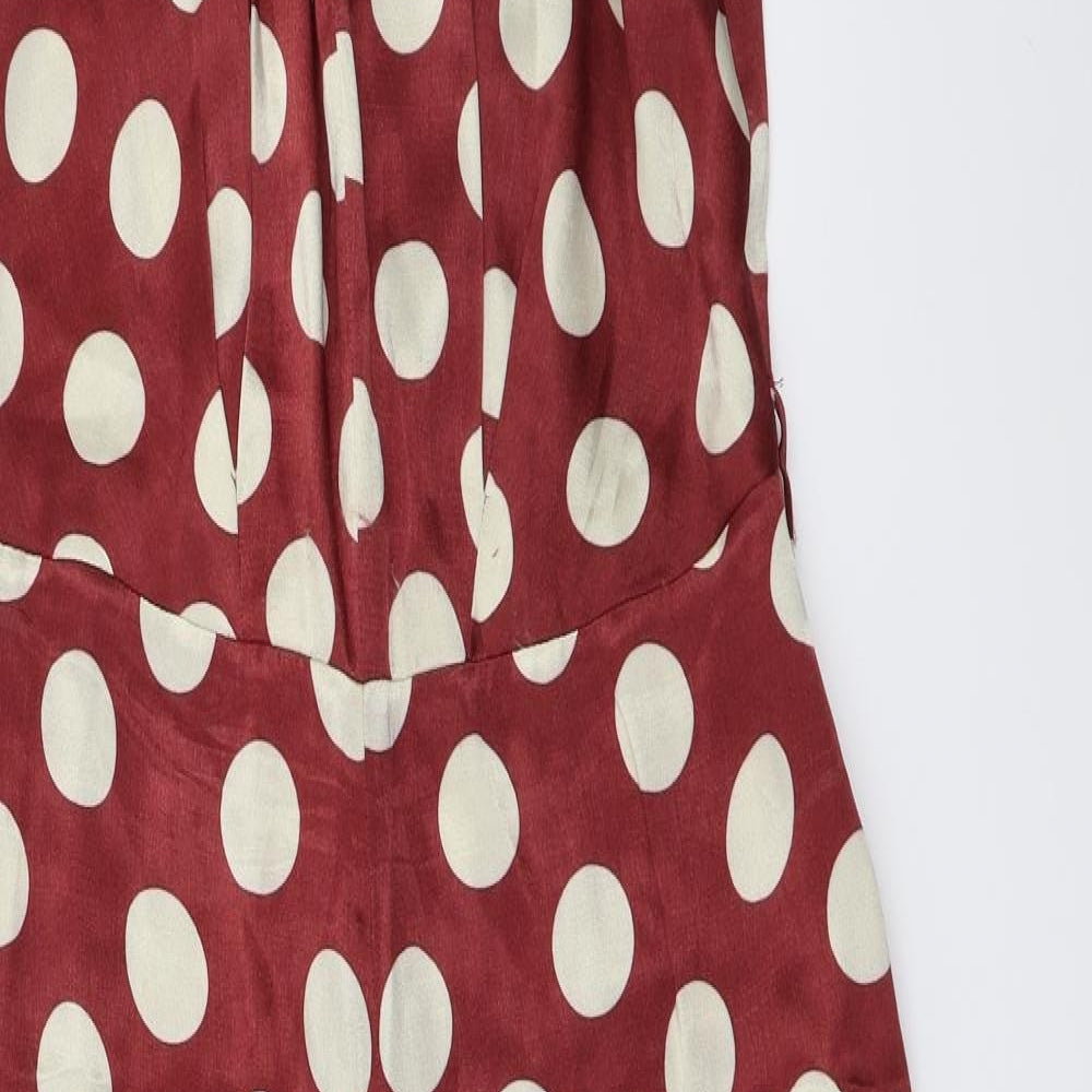 Miss Selfridge  Womens Red Polka Dot  Jumpsuit One-Piece Size 12