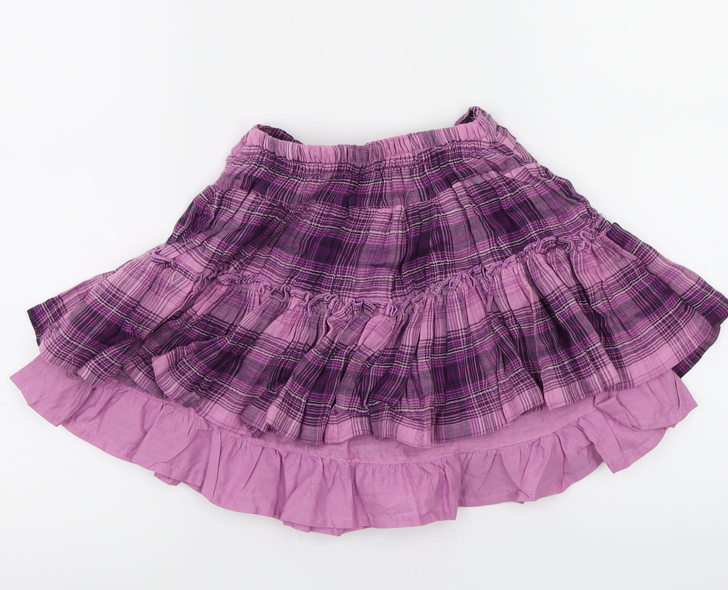 Preworn  Girls Purple Check  A-Line Skirt Size 2-3 Years