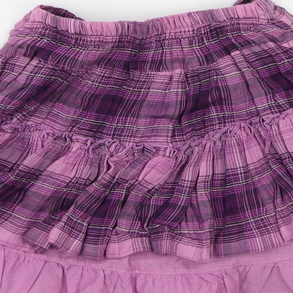 Preworn  Girls Purple Check  A-Line Skirt Size 2-3 Years