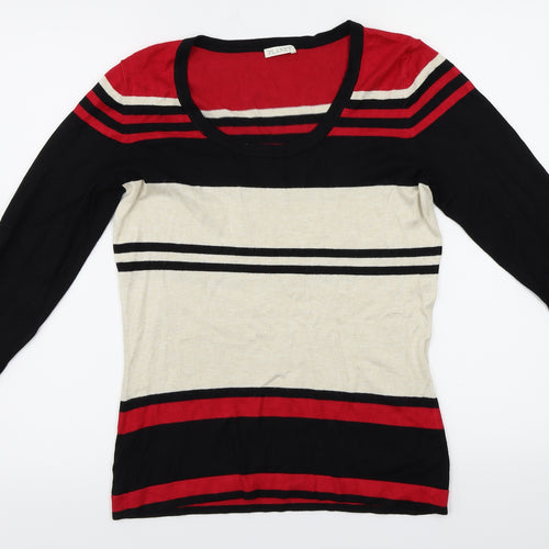 Planet Womens Beige Striped  Pullover Jumper Size XS