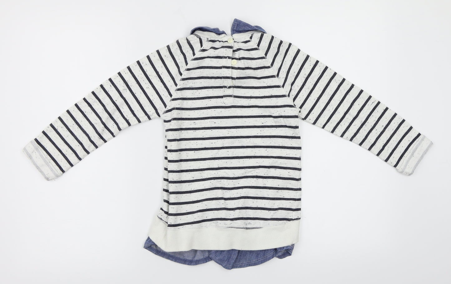 NEXT  Girls White Striped  Pullover Jumper Size 6 Years
