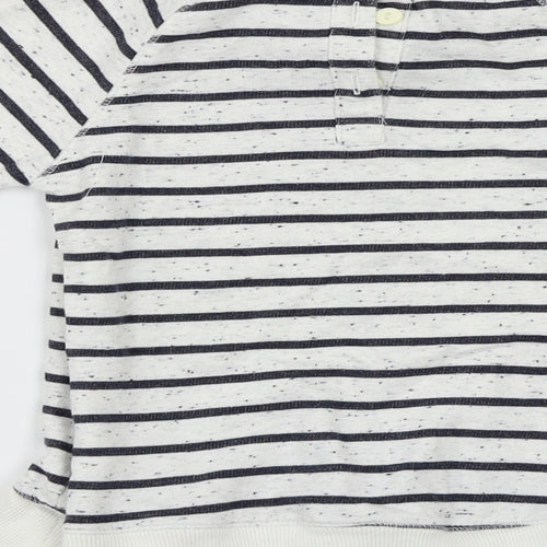 NEXT  Girls White Striped  Pullover Jumper Size 6 Years