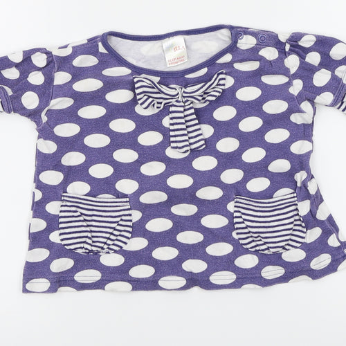 Eddie & Ella  Girls Purple Polka Dot  Basic T-Shirt Size 18-24 Months
