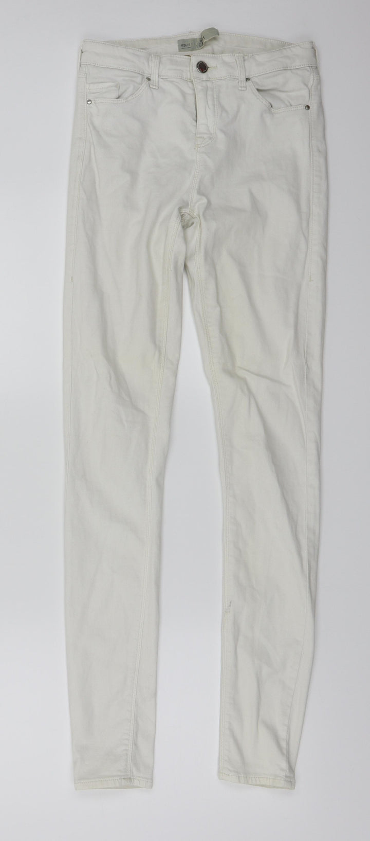 Topshop Womens White Skinny Jeans Size 26 in L34 in