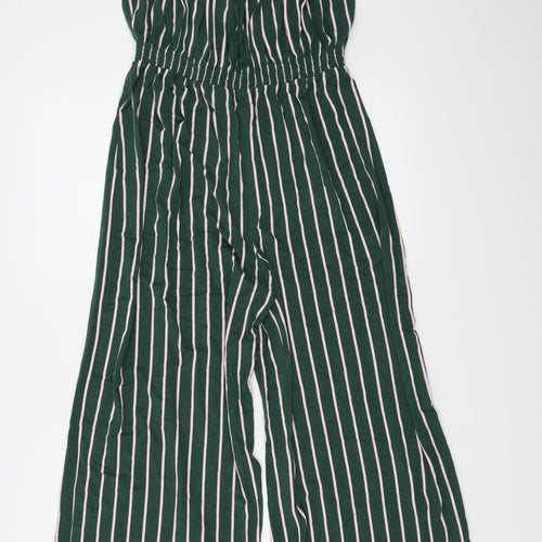 ASOS  Womens Green Striped  Jumpsuit One-Piece Size 12