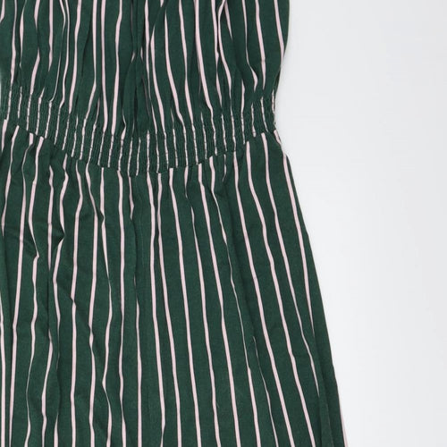 ASOS  Womens Green Striped  Jumpsuit One-Piece Size 12