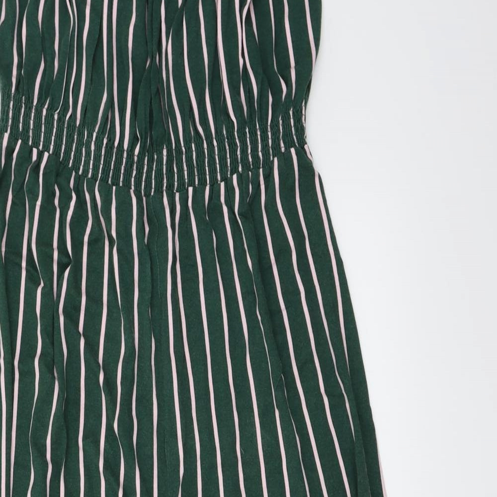 ASOS  Womens Green Striped  Jumpsuit One-Piece Size 12