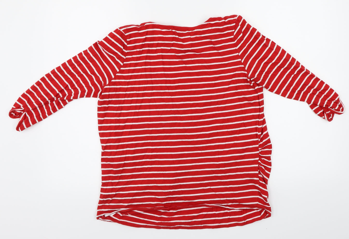 New Look  Womens Red Striped  Basic T-Shirt Size 12